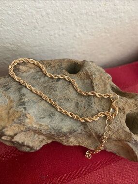 5/$10❤️❤️❤️NEW Gold Tone Zinc Alloy Rope Chain Bracelet